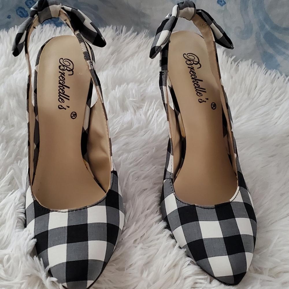 Shoes, high heels, sling back pumps